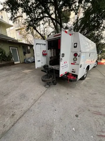 Magnet Plumbing service vehicle on-site for Slab Leak Repair in Sunny Isles Beach